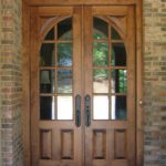 brick home wood door installation